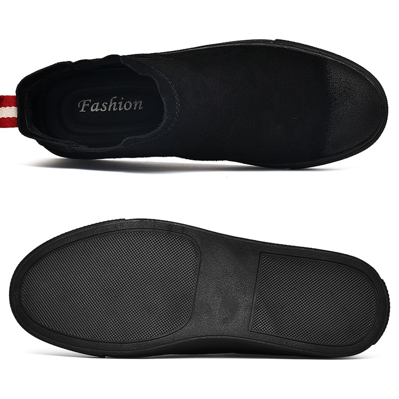 Ανδρικά χειμερινά Flat Fashion Cow Suede Ανδρικές μπότες 2023 Νέος σχεδιαστής Black Botas Botines Bottes Homme Bottine