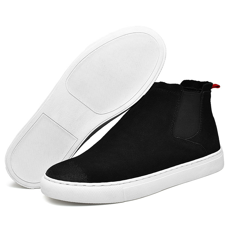 Ανδρικά χειμερινά Flat Fashion Cow Suede Ανδρικές μπότες 2023 Νέος σχεδιαστής Black Botas Botines Bottes Homme Bottine