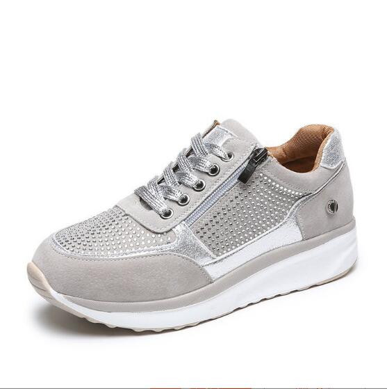 NOVO Tenisice s platformom na klinove Ženske neklizajuće vulkanizirane cipele Modne šljokice Ženske cipele na vezanje Ležerne sportske cipele za djevojčice Ravne cipele