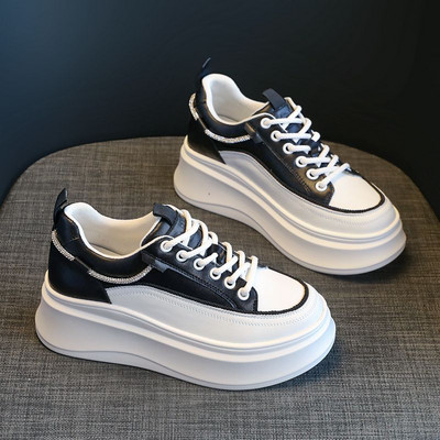 Pantofi noi, albi, mici, cu talpă groasă, Campus Tocuri înalte, de primăvară și toamnă, pantofi pentru tătic, pantofi de damă