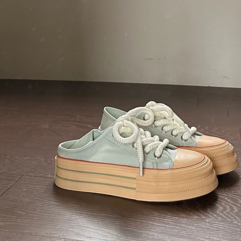 2023 proljeće ljeto jesen nove menta zelene platnene cipele ženske cipele s debelim potplatima s malim bijelim cipelama ležerne cipele