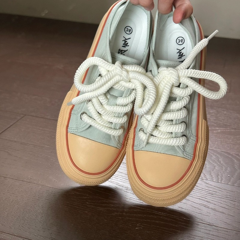 2023 proljeće ljeto jesen nove menta zelene platnene cipele ženske cipele s debelim potplatima s malim bijelim cipelama ležerne cipele