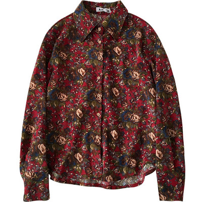 Proljeće ljeto Ženska bluza košulja velikih veličina Vinatge Elegantna ženska majica Tunika Ležerna široka odjeća s cvjetnim printom dugih rukava LP522