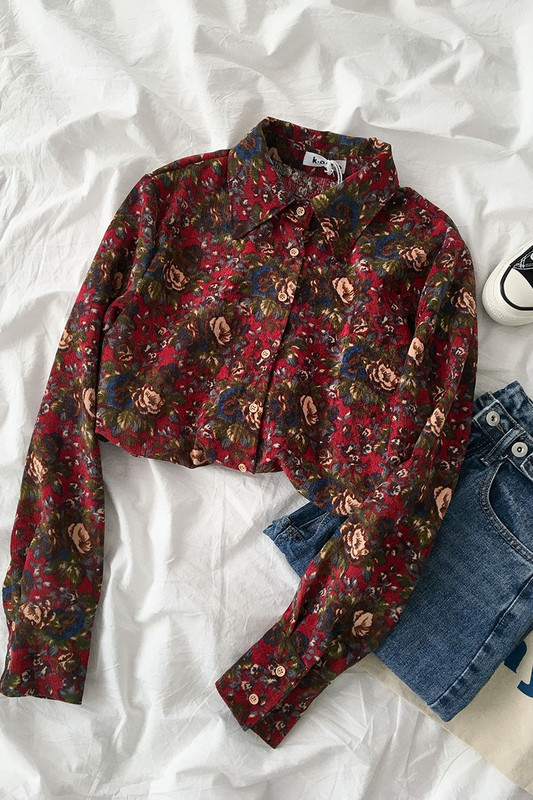 Proljeće ljeto Ženska bluza košulja velikih veličina Vinatge Elegantna ženska majica Tunika Ležerna široka odjeća s cvjetnim printom dugih rukava LP522