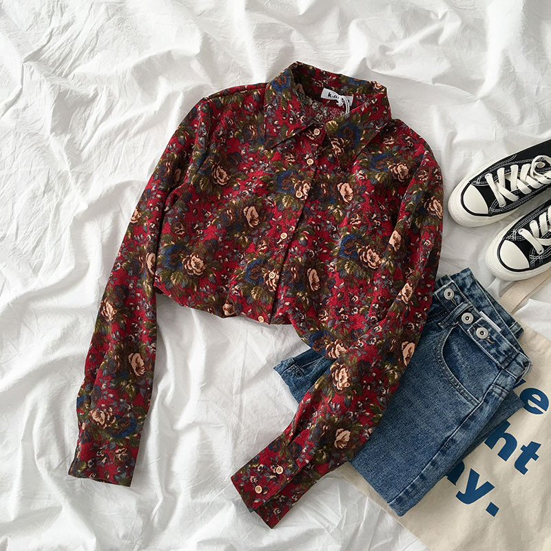 Proljeće ljeto Ženska bluza košulja velikih veličina Vinatge Elegantna ženska majica Tunika Ležerna široka odjeća s cvjetnim printom dugih rukava LP522