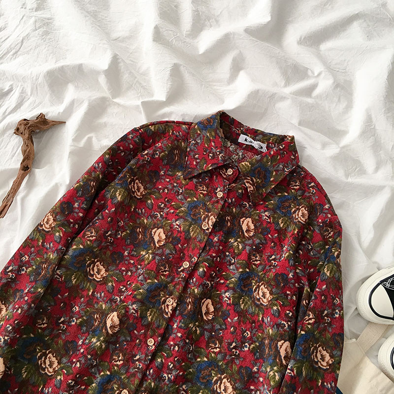 Proljeće ljeto Ženska bluza košulja velikih veličina Vinatge Elegantna ženska majica Tunika Ležerna široka odjeća s cvjetnim printom dugih rukava LP522