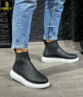 Knack ανδρικές χειμερινές μπότες Chelsee Man Ankle Warm ανδρικές μπότες Μαύρες ανδρικές μπότες βροχής Μαύρες μπότες μεγάλο μέγεθος 40-44