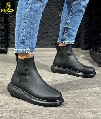 Knack ανδρικές χειμερινές μπότες Chelsee Man Ankle Warm ανδρικές μπότες Μαύρες ανδρικές μπότες βροχής Μαύρες μπότες μεγάλο μέγεθος 40-44