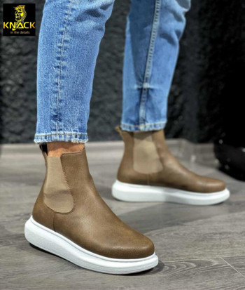 Knack ανδρικές χειμερινές μπότες Chelsee Man Ankle Warm ανδρικές μπότες Μαύρες ανδρικές μπότες βροχής Μαύρες μπότες μεγάλο μέγεθος 40-44