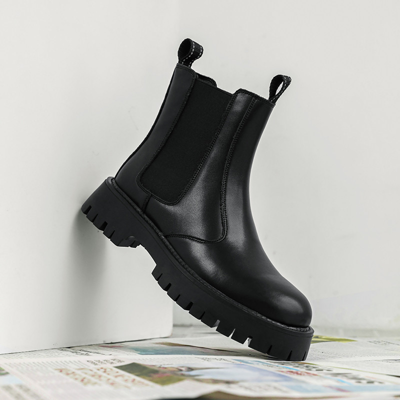 Ανδρικές μπότες Chelsea με στρογγυλά δάχτυλα Άνετα, μοντέρνα και ευέλικτα, αναπνεύσιμα, ανθεκτικά στη φθορά παπούτσια για εξωτερική πλατφόρμα για την άνοιξη και το φθινόπωρο