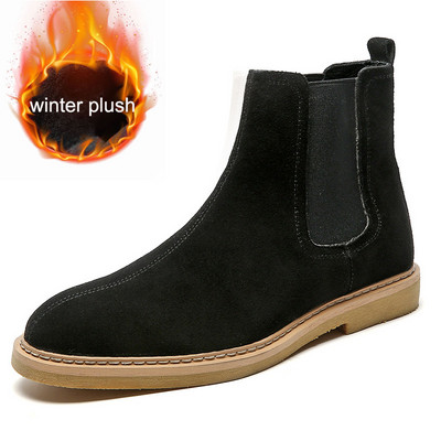 Misalwa Dropshipping Cizme pentru bărbați din piele de căprioară Iarnă/primăvară decent Cizme chelsea britanice pentru bărbați Pantofi eleganti Mărimea Plus 37 47