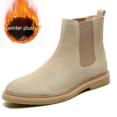 Misalwa Dropshipping Cizme pentru bărbați din piele de căprioară Iarnă/primăvară decent Cizme chelsea britanice pentru bărbați Pantofi eleganti Mărimea Plus 37 47