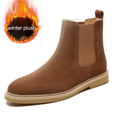 Misalwa Dropshipping Cizme pentru bărbați din piele de căprioară Iarnă/primăvară decent Cizme chelsea britanice pentru bărbați Pantofi eleganti Mărimea Plus 37 47