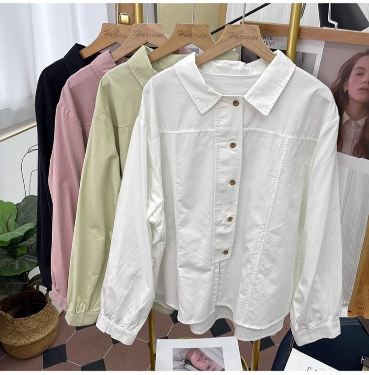 Moteriški marškiniai, 2023 m. Nauji madingo dizaino medvilniniai marškiniai ilgomis rankovėmis Moteriški marškiniai su atvartu, ruoželiniai viršūnės Moteriška palaidinė moteriška laisvalaikio