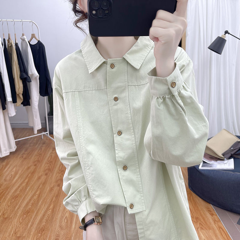 Moteriški marškiniai, 2023 m. Nauji madingo dizaino medvilniniai marškiniai ilgomis rankovėmis Moteriški marškiniai su atvartu, ruoželiniai viršūnės Moteriška palaidinė moteriška laisvalaikio
