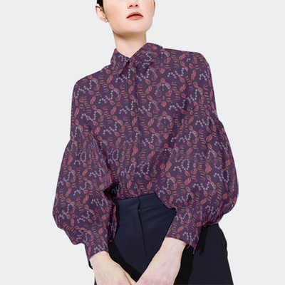 Elegáns, divatos, gombos női ing, 2022 tavaszi, szüret, puff, lámpás ujjú, női blúz, nyomott bő színátmenetes felsők elegáns