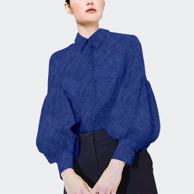 Elegáns, divatos, gombos női ing, 2022 tavaszi, szüret, puff, lámpás ujjú, női blúz, nyomott bő színátmenetes felsők elegáns