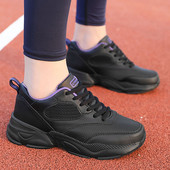 Moteriški vulkanizuoti batai Nauji universalūs laisvalaikio sportiniai lauko batai Lengvi vaikščiojimo odiniai dideli, juodi moteriški batai