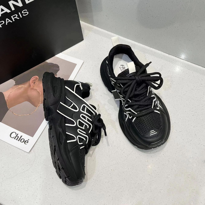 2023. aasta sügis/talv Uued vintage paksu talla võrk, hingav pehme tald, mugavust suurendavad mitmekülgsed vabaajaspordijalatsid