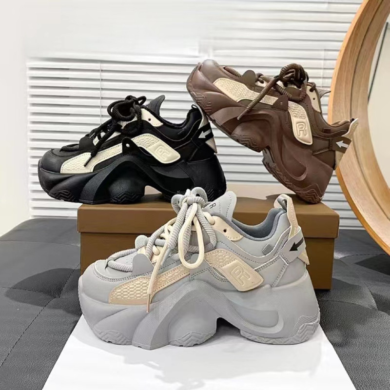 Pantofi pentru tata Feminin 2023 Nou Colorat Talpă groasă Mici Înalți, confortabili, ușori și respirabili Pantofi sport Feminin