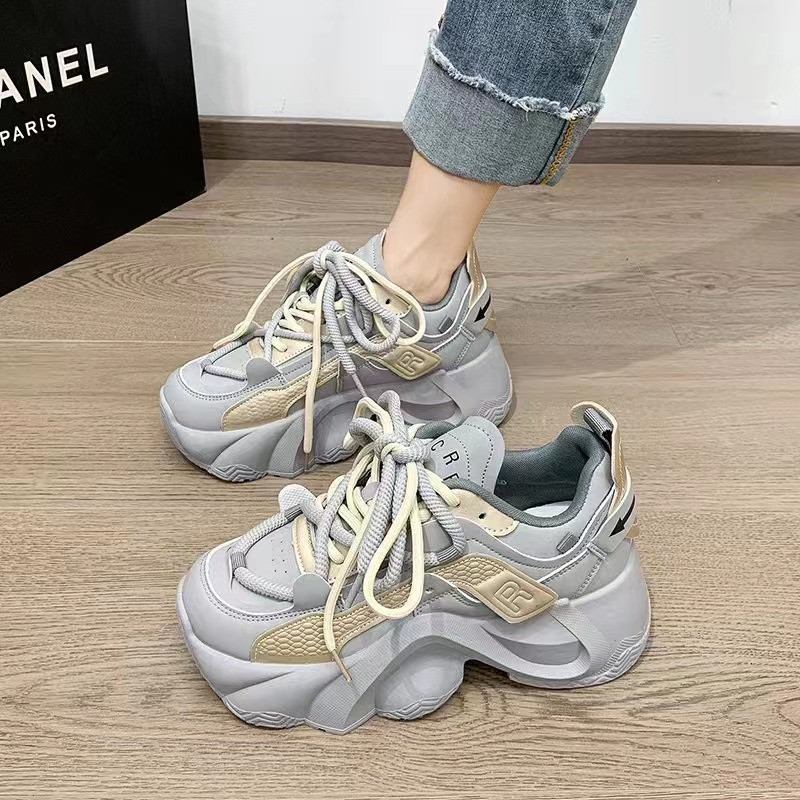 Pantofi pentru tata Feminin 2023 Nou Colorat Talpă groasă Mici Înalți, confortabili, ușori și respirabili Pantofi sport Feminin