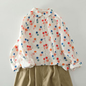 Ljetna košulja s prednjim ovratnikom i ovratnikom s prednjim printom Ženska majica s dugim rukavima, labava, ležerna, sveobuhvatne majice Ženske majice s printom na kopčanje