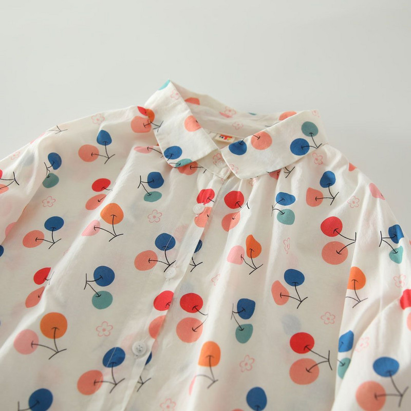 Ljetna košulja s prednjim ovratnikom i ovratnikom s prednjim printom Ženska majica s dugim rukavima, labava, ležerna, sveobuhvatne majice Ženske majice s printom na kopčanje