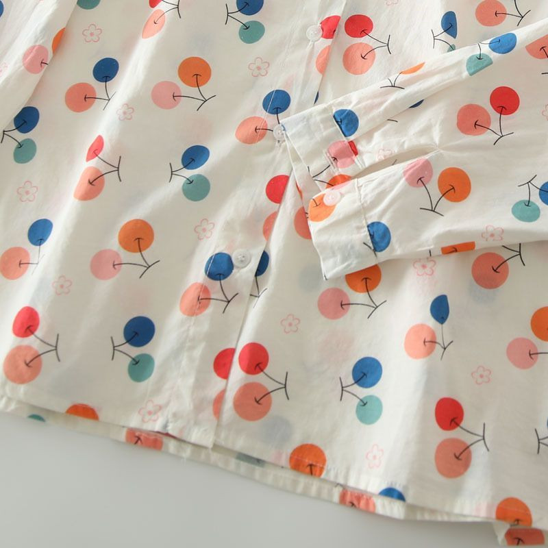 Ljetna košulja s prednjim ovratnikom i ovratnikom s prednjim printom Ženska majica s dugim rukavima, labava, ležerna, sveobuhvatne majice Ženske majice s printom na kopčanje