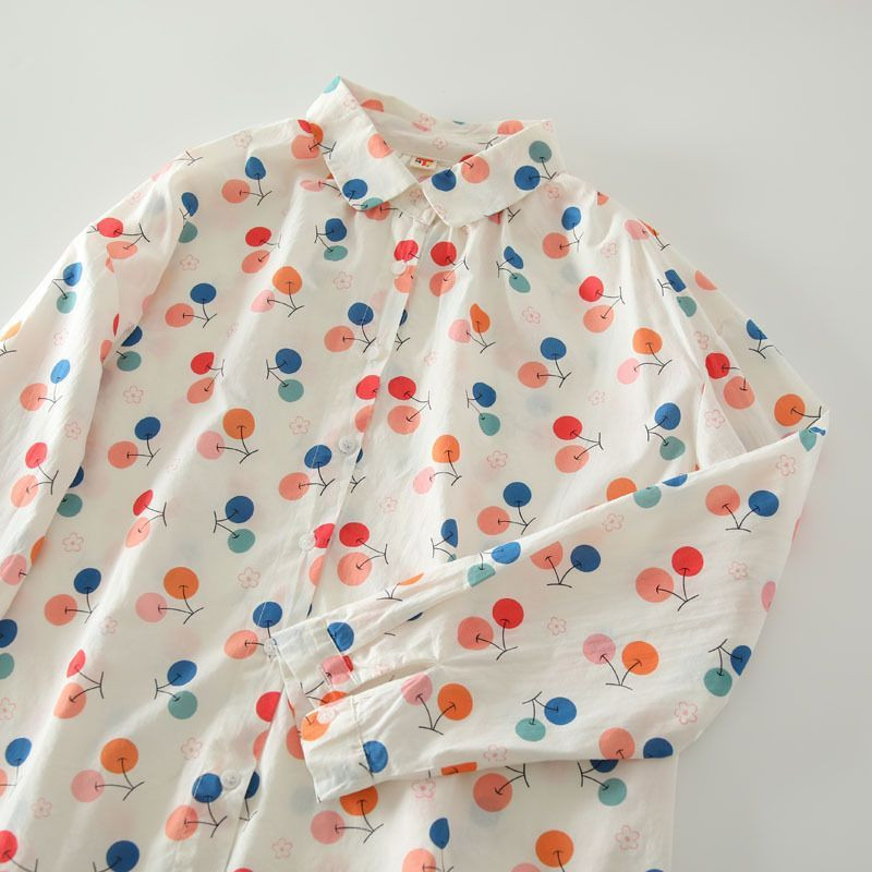 Ljetna košulja s prednjim ovratnikom i ovratnikom s prednjim printom Ženska majica s dugim rukavima, labava, ležerna, sveobuhvatne majice Ženske majice s printom na kopčanje