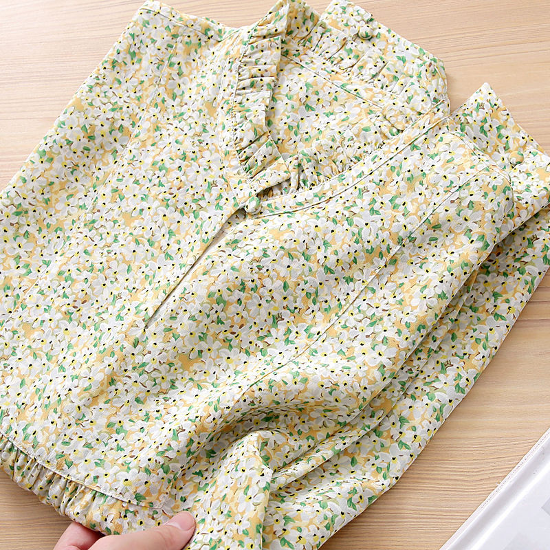 Palaidinė su raukiniais, 2022 m. pavasario rudens prerijos prašmatnios gėlėtos viršutinės moteriškos temperamento marškinėliai ilgomis pūstomis rankovėmis Moteriška palaidinė marginta