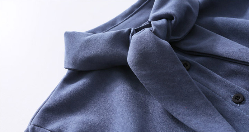 Cămăși elegante cu mâneci lanternă, guler cu fundă, negru, albastru, haine de culoare uni