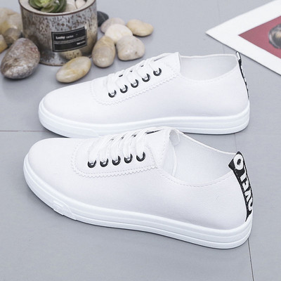 Pantofi femei 2022 noi pantofi casual respirabili femei alb cu șireturi pantofi vulcanizați de vară pantofi sport cu fund plat