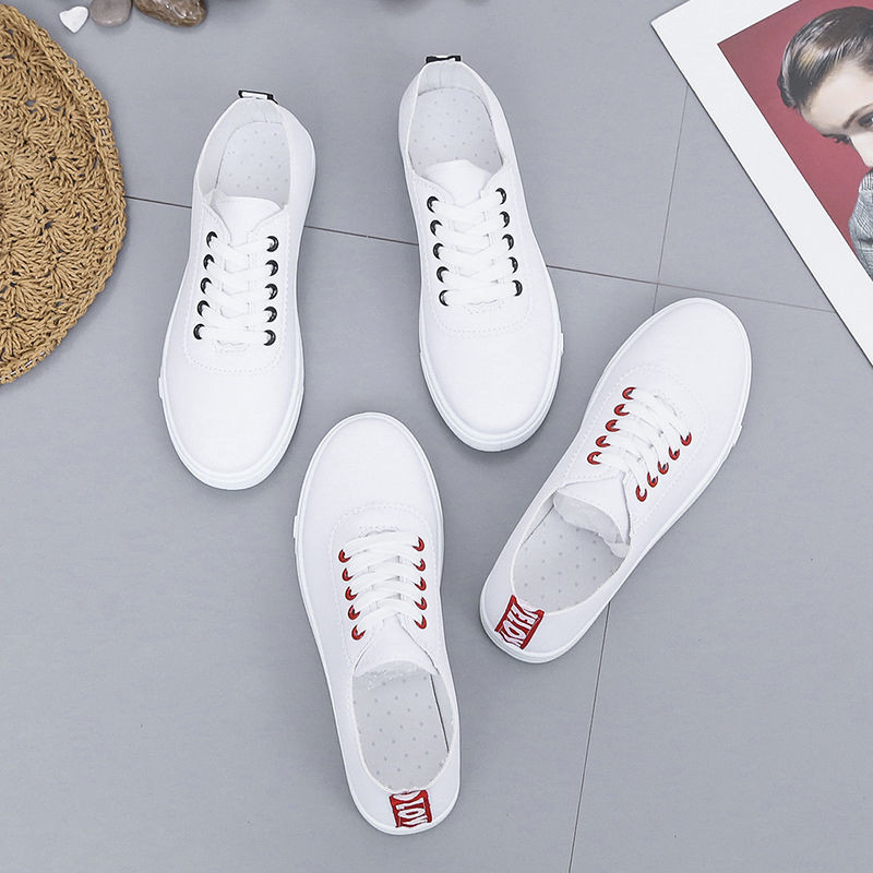 Pantofi femei 2022 noi pantofi casual respirabili femei alb cu șireturi pantofi vulcanizați de vară pantofi sport cu fund plat