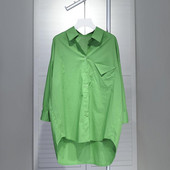 2022. Novo u šik ženskoj košulji dugih rukava s otvorenim ovratnikom i prednjim džepom, široka zelena bijela bluza, ženske pamučne majice s jednim kopčanjem