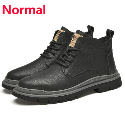 Ankel Boots Vyriški aukštį padidinantys batai vyrams Verslo vidpadis 6 cm Vestuvių formali juoda oda