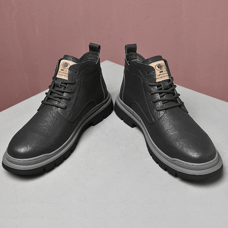 Ankel Boots Vyriški aukštį padidinantys batai vyrams Verslo vidpadis 6 cm Vestuvių formali juoda oda