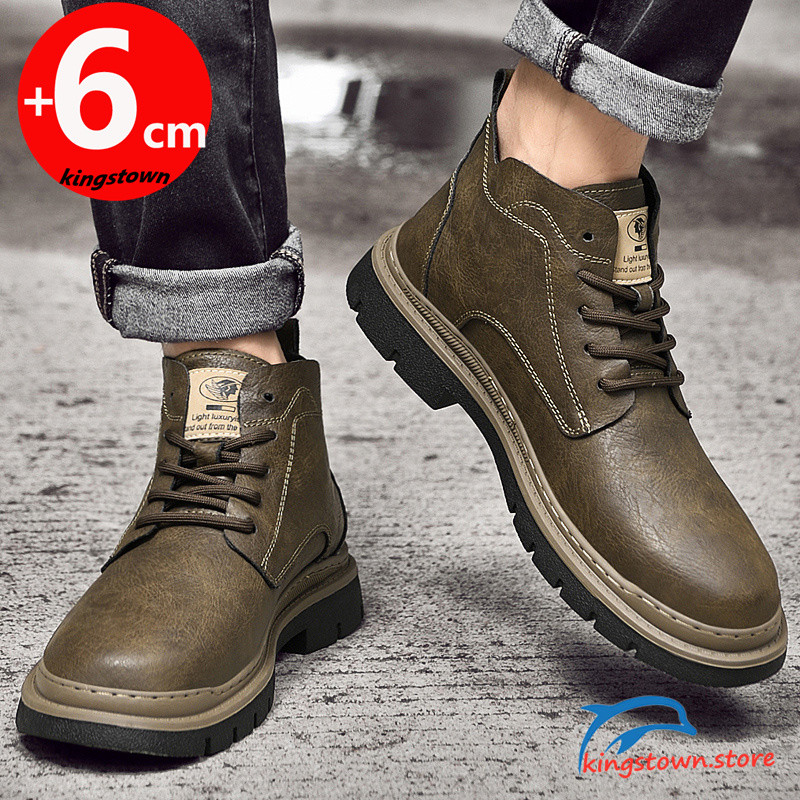 Ankel Boots Vyriški aukštį padidinantys batai vyrams Verslo vidpadis 6 cm Vestuvių formali juoda oda