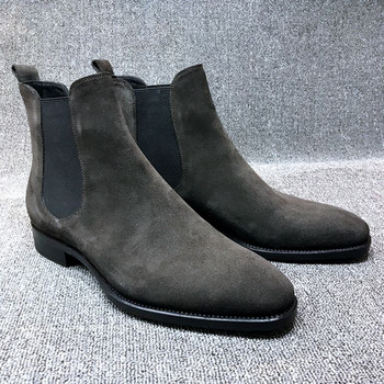 Μόδα βρετανικού στυλ Chelsea Boots Ανδρικά παπούτσια Classic Casual Party Street Daily Classic slip-on faux suede μασίφ μποτάκια