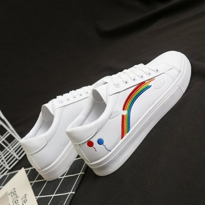 Pantofi de pânză pentru femei, pantofi curcubeu, primăvară, toamnă 2022, pantofi albi pentru femei, pantofi vulcanizați pentru femei