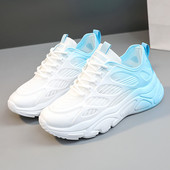 Pantofi ocazional de damă Toamnă Noui, cu șireturi, respirabili, anti-alunecare, cu talpă groasă, albastru, comozi, pantofi de mers în aer liber, pantofi de sport