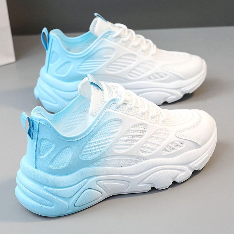 Pantofi ocazional de damă Toamnă Noui, cu șireturi, respirabili, anti-alunecare, cu talpă groasă, albastru, comozi, pantofi de mers în aer liber, pantofi de sport