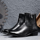 Δερμάτινες μπότες από δέρμα αγελάδας Ανδρικές μπότες με ψηλό φερμουάρ Κορυφαία βρετανική μόδα ανδρική μόδα στυλ Chelsea μπότες ανδρικές μπότες Ανδρικά παπούτσια