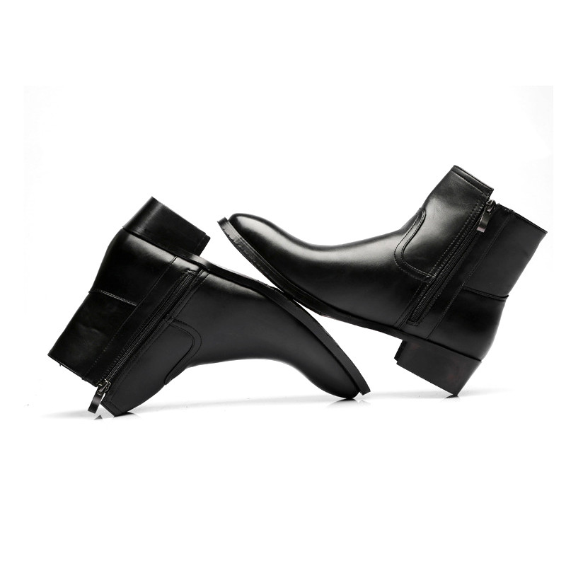 Δερμάτινες μπότες από δέρμα αγελάδας Ανδρικές μπότες με ψηλό φερμουάρ Κορυφαία βρετανική μόδα ανδρική μόδα στυλ Chelsea μπότες ανδρικές μπότες Ανδρικά παπούτσια