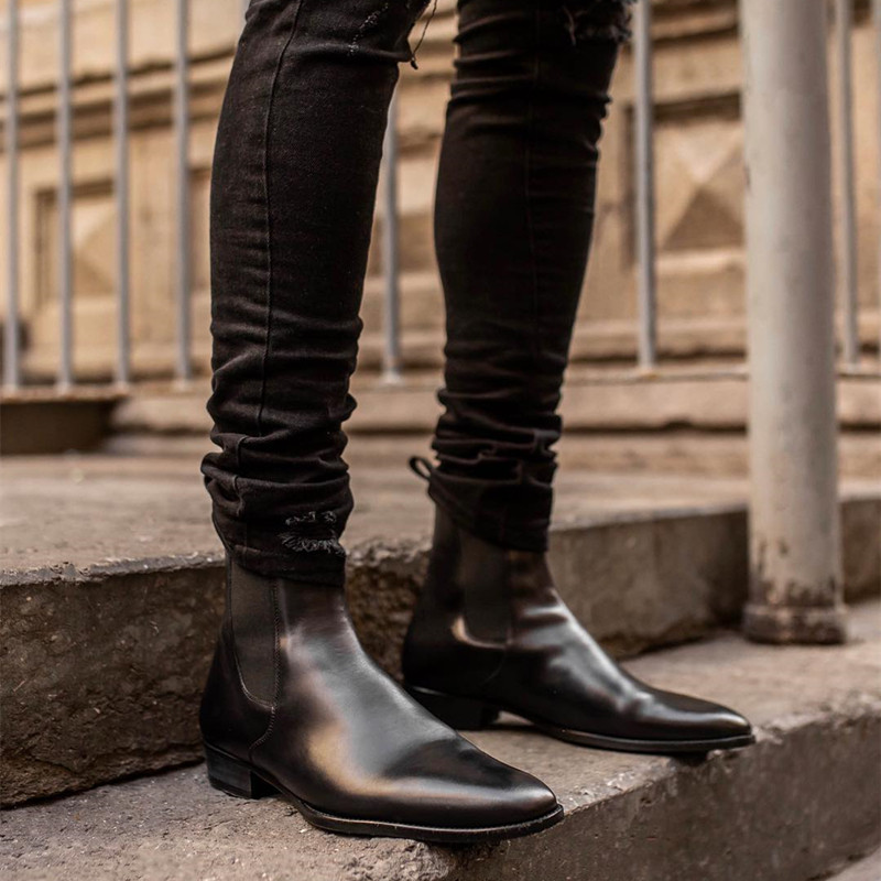 Nove muške Chelsea čizme, crne poslovne cipele s niskim petama s okruglim prstima za muškarce s besplatnom dostavom, muške gležnjače