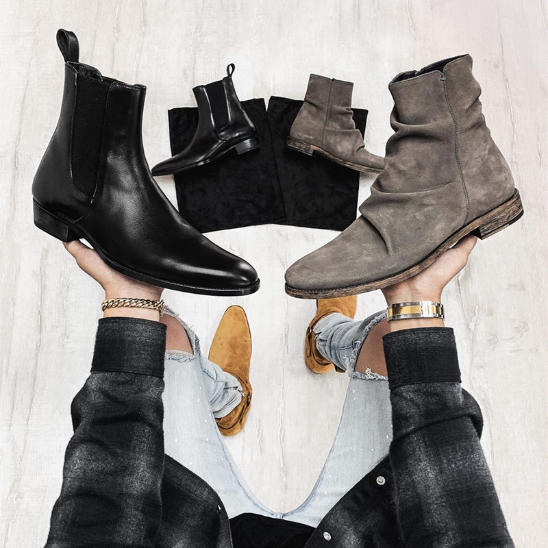 Nove muške Chelsea čizme, crne poslovne cipele s niskim petama s okruglim prstima za muškarce s besplatnom dostavom, muške gležnjače