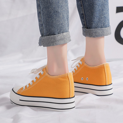 Platnena cipela na petu s platformom za žene Visoke tenisice na tanke cipele Modne prozračne ženske tenisice Platnene cipele trend