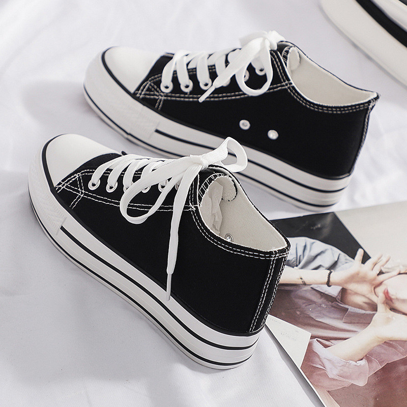 Platnena cipela na petu s platformom za žene Visoke tenisice na tanke cipele Modne prozračne ženske tenisice Platnene cipele trend