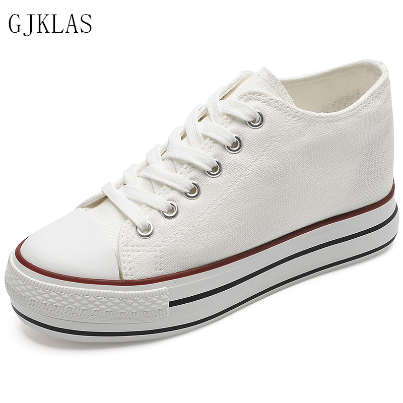 Platnena cipela na petu s platformom za žene Visoke tenisice na tanke cipele Modne prozračne ženske tenisice Platnene cipele trend