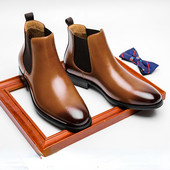 Jeftine muške Chelsea čizme od meke PU kože Cipele za vjenčanice za muškarce Ravne ravne formalne poslovne gležnjeve Botas veličina 44 Jesen Zima 2022.