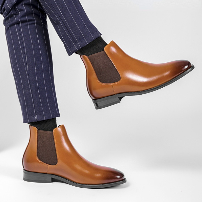 Jeftine muške Chelsea čizme od meke PU kože Cipele za vjenčanice za muškarce Ravne ravne formalne poslovne gležnjeve Botas veličina 44 Jesen Zima 2022.